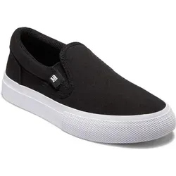 DC Manual Slip-On Schuhe Schwarz/Weiß - Stylische Slip-On Schuhe aus robustem Canvas mit OrthoLite® Dämpfung. Ideal für Street, Skate und Lifestyle. Genießen Sie den Komfort und das zeitlose Design!