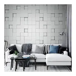 K&L Wall Art Fototapete Große Fototapete 3D Würfel geometrische Papiertapete Tapete, Wohnzimmer Wandbild modern grau