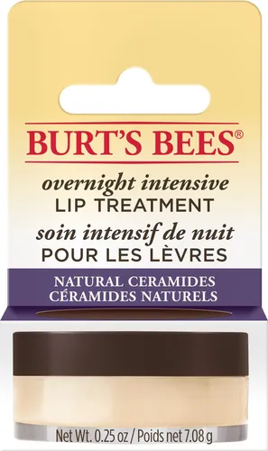 Burt's Bees Intensive Nachtpflege für die Lippen, 20 g - LIPPENMASKE: Intensiv pflegende Maske für geschmeidige Lippen über Nacht. Mit hochwertigen, natürlichen Inhaltsstoffen wie Jojoba- und Rizinusölen für optimale Feuchtigkeit und Pflege. Perfekt für die tägliche Lippenpflege.