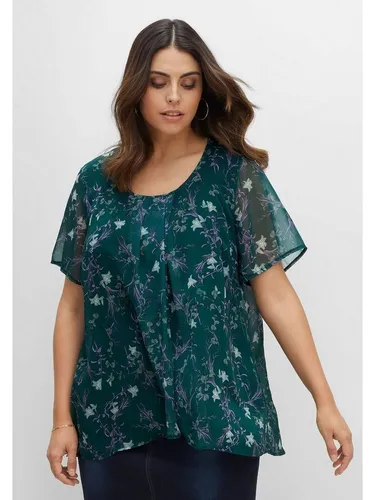 Sheego T-Shirt in großen Größen - Blickdichtes Untershirt in Chiffonqualität - Shirts in Größe 48/50, aus leichter Chiffonqualität, feminin und figuruumspielend, perfekt für jeden Anlass.