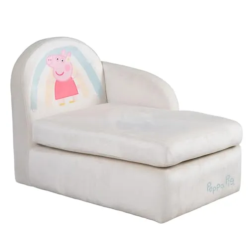 roba Canapé Bébé en Velours Peppa Pig - Sofas fürs Kinderzimmer - Bequemes Kindersofa im Peppa Pig Design mit seitlicher Armlehne für sicheren Sitzkomfort, ideal zum Entspannen und Spielen.