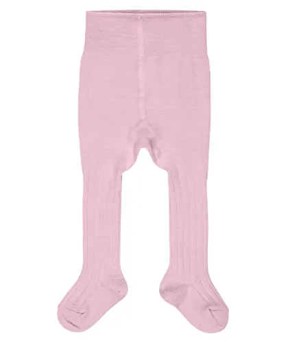 FALKE Unisex Baby Strumpfhose Cosy Rib B Ti Baumwolle Kaschmir dick einfarbig 1 Stück, Rosa Rose 8653, 74-80