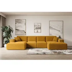 ALTDECOR Ecksofa SIERRA-U - Modernes U-Form Sofa in Senfgelb - Sofas - Elegantes Ecksofa mit hochwertiger Polsterung für maximalen Komfort und Langlebigkeit, ideal für stilvolle Wohnzimmer und gemütliche Abende.