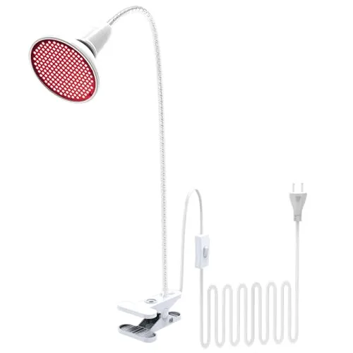 QIANYAN 660nm Rotlichtlampe für Gesicht - Einstellbare Rotlichtlampe mit 200 LEDs und 360° Schwanenhals. Ideal für gezielte Beleuchtung, um die Pflege zu unterstützen und optimale Ergebnisse zu erzielen.