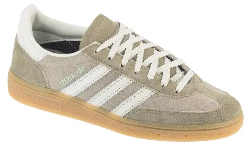 adidas Handball Spezial W JR0850, Damen Sneaker, Grau - Weiß/Braun - 36 2/3 - Der adidas Handball Spezial W bietet mit seinem Obermaterial aus Veloursleder und der Gummisohle einen klassischen Retro-Look. Ideal für den Alltag, verbindet er Stil und Komfort in einem zeitlosen Design.