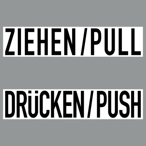 Aufkleber 20cm Sticker ZIEHEN + DRÜCKEN Hinweis zum Öffnen Tür 4061963018040 2
