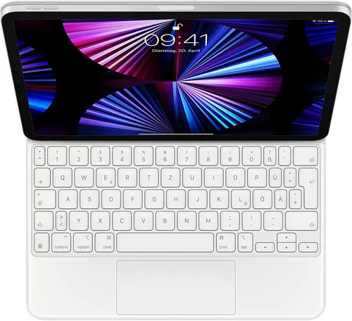 Apple Magic Keyboard für 11" iPad Pro & iPad Air - Deutsch - Weiß, freischwebendes Design mit Trackpad und USB-C Anschluss für optimales Tippen und Schutz