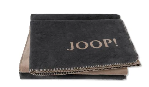 JOOP! Wohndecke Anthrazit-Karamell - Bettdecken in elegantem Design, ca. 150x200 cm, aus 58% Baumwolle für angenehme Wärme und Komfort, pflegeleicht bei 30 Grad.