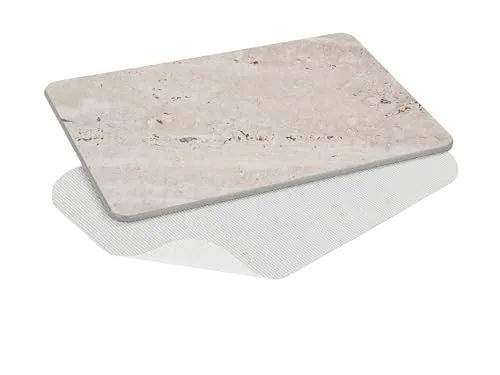 Wenko Badematte Mod. Puna, 39 x 60 cm - Rutschfeste Badematte aus Diatomit mit stylischer Granitoptik. Stark wasserabsorbierend und schnelltrocknend, ideal für Bad oder Dusche.