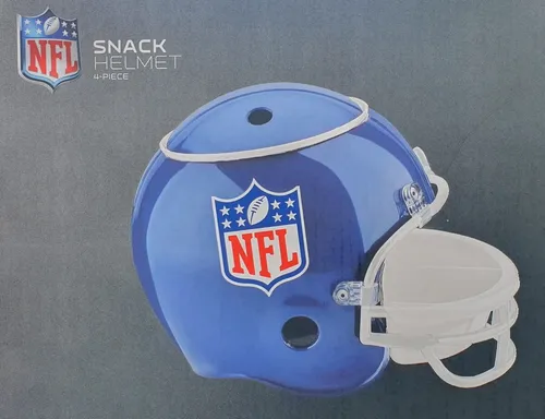 NFL Snack Helm Schale - Servierschale für Chips und Dips - Servierplatte im Helm-Design, ideal für Fußballpartys, aus robustem Kunststoff und in ansprechendem Blau.