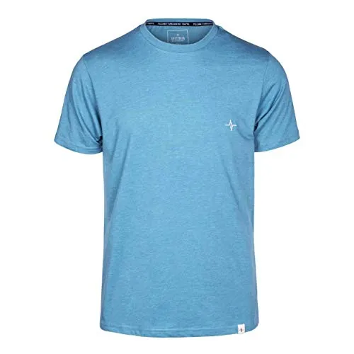 Spitzbub Herren T-Shirt in Hellblau (M) - T-Shirt für Herren in frischem Hellblau, mit gesticktem Logo und lässigem Spitzbub Schriftzug im Nacken. Hochwertige Bekleidung für stilbewusste Männer.