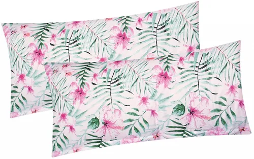 Heubergshop Kissenbezug, (2 Stück), 40x80cm Orchidee Blumen gemalt Kissenhülle 100% Baumwolle (BS-037/3), 2er Set BS-37/3 Orchidee 40x80 cm