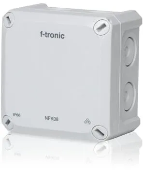 f-tronic NFK08gr FR-Abzweigkasten 85x85x54mm - Abzweigkasten & Verbindungsdosen, IP66 Schutzklasse für höchste Widerstandsfähigkeit, robustes Gehäuse im kompakten Format.