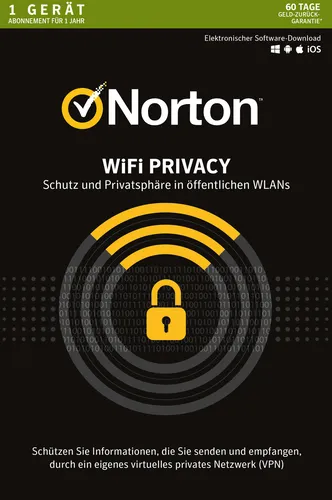 NORTON WiFi Privacy - 1-Gerät / 1-Jahr - Security VPN - PC / Mac / Android / KEY