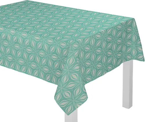 Adam Tischdecke "Retro Floret" 80x80 cm in Petrol - Die eckige Tischdecke "Retro Floret" aus 100 % GOTS-zertifizierter Bio-Baumwolle bringt lebendige Farben und Retro-Charme auf Ihren Tisch. Pflegeleicht und langlebig, ideal für stilvolle Akzente in Ihrem Essbereich.