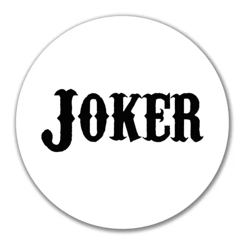 Huuraa Aufkleber Joker Schriftzug 10cm rund Sticker Geschenkidee