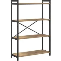vidaXL Bücherregal Artisan Eiche 80 x 30 x 118 cm - Industrielles Regal aus Holz und Stahl, mit abnehmbaren Füßen und stabiler Kreuzstruktur, ideal für modernen Wohnstil und vielseitige Nutzung.
