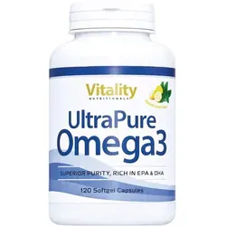 Hochdosierte Fischöl Omega 3 Kapseln mit 2000 mg Fischöl - Omega-3 Öl: Ultra Pure Kapseln mit 800 mg EPA und 600 mg DHA pro Tag für optimale Bioverfügbarkeit und frischen Geschmack dank natürlichem Zitronenöl.