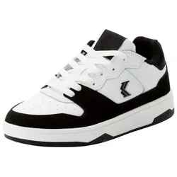 Sneaker KARL KANI "89 2K" in Weiß-Schwarz, Gr. 43 - Sportliche Sneaker aus Leder mit atmungsaktivem Textil-Innenmaterial für ein angenehmes Fußklima – ideal für Büro und Freizeit.