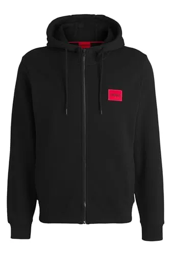 HUGO Herren Daple212 Pullover, Black1, S EU - Kapuzenpullover für Herren, Regular Fit mit Kapuze und stylischen Rippbündchen für optimalen Tragekomfort.