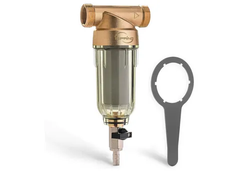 iSpring Wasserfilter WSP50-E - Rückspülbarer Sedimentfilter - Filter für sauberes Wasser, entfernt Rost und Sand bis 50 µm. Wiederverwendbar und einfach zu reinigen, schützt Ihre Haushaltsgeräte und verlängert die Lebensdauer nachgeschalteter Filtersysteme.