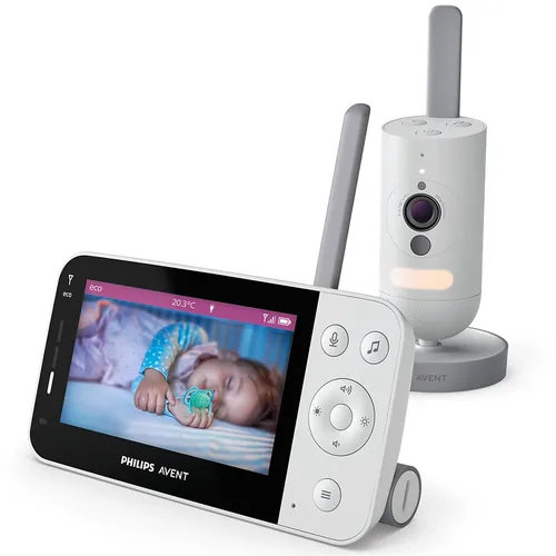 AVENT Philips Connected Babyphone SCD923/26 - HD-Kamera 1080p mit Infrarot-Nachtsicht, sichere Verbindung und 12 Stunden Akkulaufzeit für ruhige Nächte
