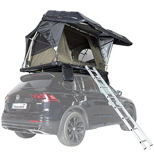 Skandika Wildland Dachzelt für 2 Personen - Entdecken Sie Komfort und Abenteuer mit dem Skandika Wildland Dachzelt! Vollautomatischer Aufklappmechanismus, integrierte Solarzellen und praktische Organizer-Taschen machen das Camping zum Erlebnis.