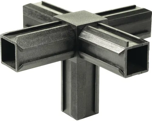 XD-Rohrverbinder Kreuzstück mit rechwinkeligem Abgang für Vierkantrohre 20x20x1,