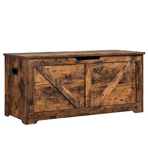 Vasagle Boxxx Truhe, Vintage Braun - Drohnen Zubehör - Vintage Truhe aus Holzwerkstoff, 100x46x40 cm, mit praktischem Tragegriff und aufklappbarem Deckel für ordentliche Aufbewahrung.