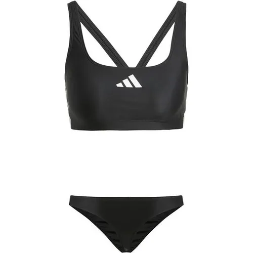 ADIDAS Damen Bikini 3-Streifen V-Back - Bikinis: Sportlicher 2-teiliges Set mit 3-Streifen für sicheren Sitz beim Wellenreiten, hergestellt aus mindestens 70 % recycelten Materialien.