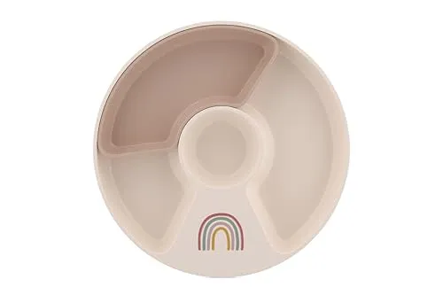Mepal - Kinderteller mit Unterteilung Mio - Hohe Kanten/Ecken für Schöpfen - Anti-Rutsch-Boden - Mit Fach zur Unterteilung in 2, 3 oder 4 Teile - Mikrowellengeeignet - Sunshine & Rainbow