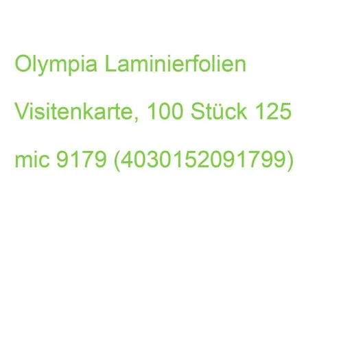 Olympia Laminierfolien Visitenkarte, 100 Stück 125 mic 9179 (4030152091799)