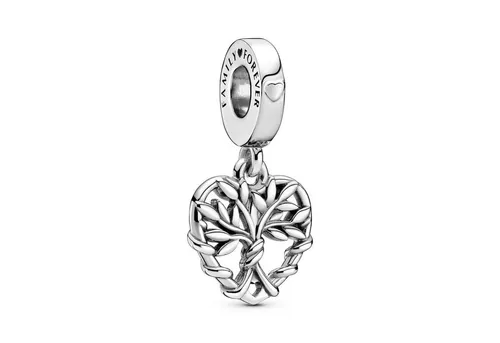 Pandora Charm Anhänger Herz Familienstammbaum 799149C00 - Schöner Anhänger aus 925/- Sterling Silber, ideal für persönliche Schmuckstücke und Familienerinnerungen.