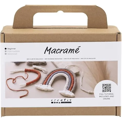 Mini-Bastelset Makramee, Regenbogen, 1 Packung