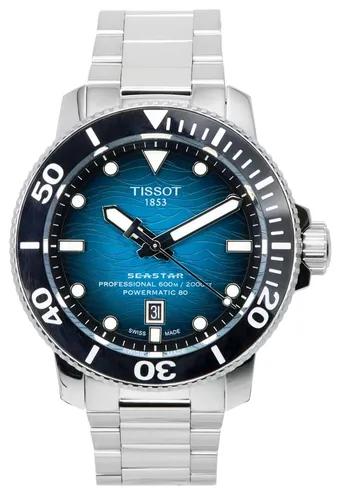 Tissot Seastar Professional 600M Powermatic 80 - Hochwertige Taucher-Herrenuhr - Armbanduhr für Herren mit 600 m Wasserdichtigkeit, kratzfestem Saphirglas und automatischem Uhrwerk – ideal für Taucher und Abenteuerlustige.