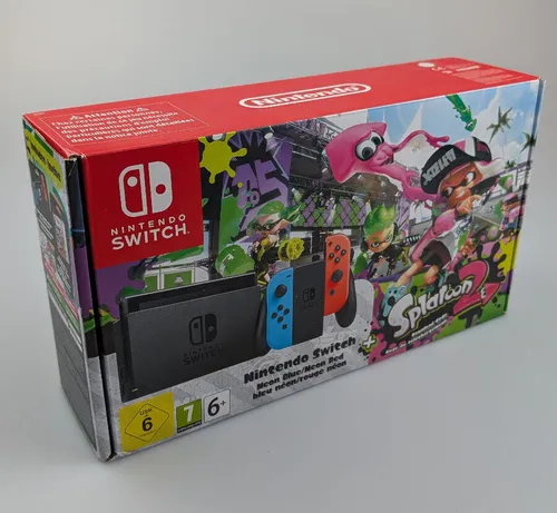Nintendo Switch - Splatoon 2 Bundle - Neon Blau/Neon Rot - Konsolen, inklusive Splatoon 2 für sofortigen Spielspaß, tragbar und mit Wi-Fi-Fähigkeit für Online-Multiplayer.