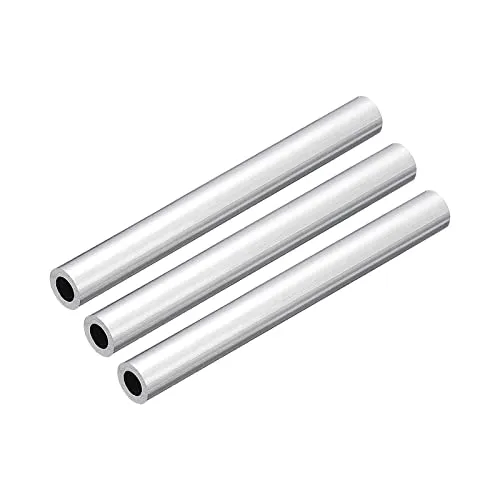 sourcing map 3 Stück 6063 Aluminium Rundrohr 6mm Innendurchmesser Alurohr 10mm Außendurchmesser Aluprofil Metallrohr 100mm Länge Aluminium Rohr für Industriebau Bastelprojekte Heimdekoration
