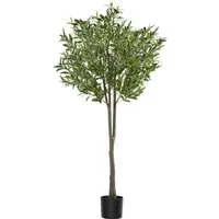 TecTake Künstlicher Olivenbaum Oleand - 150 cm, realistischer Look - Weihnachtsbäume: Bringe mediterranes Flair in Dein Zuhause mit diesem pflegeleichten Olivenbaum, der durch seine realistische Textur und dichten Blätter besticht.