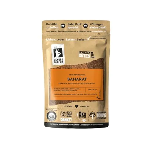 Baharat, arabische Gewürzmischung, gemahlen - Bremer Gewürzhandel 50g - Kräuter: Aromatische, vegane Gewürzmischung für authentische arabische Gerichte, ideal zum Verfeinern von Fleisch, Gemüse und Eintöpfen.