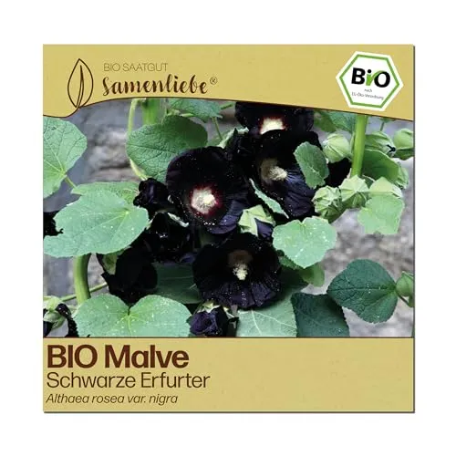 Samenliebe BIO Malven Samen | Schwarze Erfurter - Heilpflanze & Wildblume - samenfestes BIO Saatgut