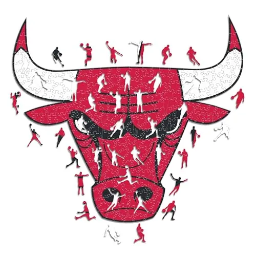 Iconic Puzzles - Chicago Bulls Holzpuzzle - Nachhaltiges 500-teilige Holzpuzzle mit einzigartigen Basketball-Designs, ideal für Familien und Fans der NBA. 3-mal dicker und farbintensiver als herkömmliche Puzzles!