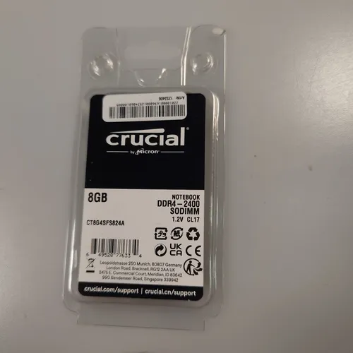 Crucial 8GB DDR4 2400 MT/S RAM - Arbeitsspeicher (RAM) mit 8GB Kapazität und schneller Busgeschwindigkeit von 2400 MT/S, ideal für leistungsstarke Anwendungen und Gaming.