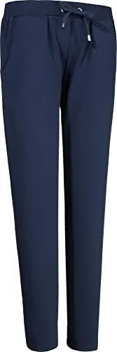 Erwin Müller Damen Jogginghose - Lange Freizeithose in Marine - Bequeme lange Jogginghose aus 60% Baumwolle, ideal für Freizeit und Sport. Mit praktischen Eingriffstaschen und elastischem Bund für perfekten Sitz.