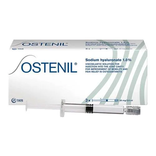Ostenil 20 mg Hyaluronsäure Fertigspritzen - Hyaluronspritzen zur Behandlung von Arthrose in großen Gelenken, bieten Linderung für 6-12 Monate durch Wiederherstellung der Gelenkschmiere.
