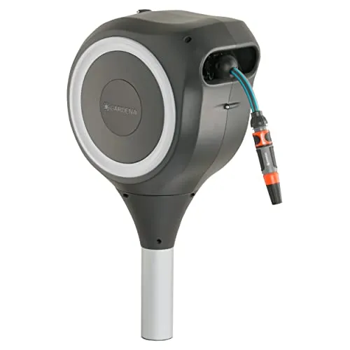 Gardena Garten-Schlauchbox RollUp S (weiß) - 15 m Schlauch, automatische RollControl-Technologie für einfache Handhabung und hohe Standsicherheit