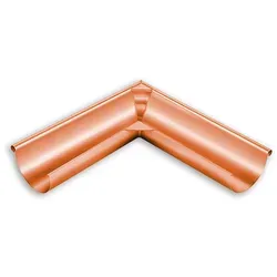 Grömo Rinnenwinkel Außeneck 90°, halbrund, 500mm Schenkellänge aus Kupfer - Robuster Rinnenwinkel für Dachrinnen, halbrund, mit 500mm Schenkellänge. Ideal für eine passgenaue Installation und langlebige Wetterbeständigkeit.