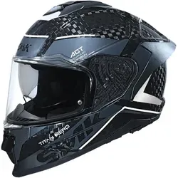 SMK Titan Carbon Nero 06 Helm, grau-weiss, Größe L für Männer