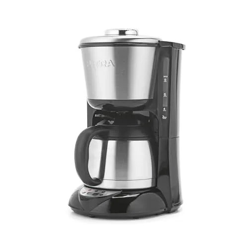 Petra Filterkaffeemaschine PT6162VDE – 1L mit Edelstahlkanne - Kaffeemaschine mit integriertem Timer und Kaffeestärkenregelung für individuellen Genuss. Die 1L Edelstahlkanne hält Ihren Kaffee warm und frisch.