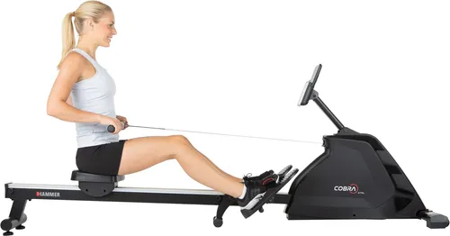 Hammer Rudergerät Cobra XTR Plus - Rudergerät mit 20 Trainingsprogrammen und integrierter Pulsmessung, ideal für ein effektives Ganzkörpertraining zu Hause.