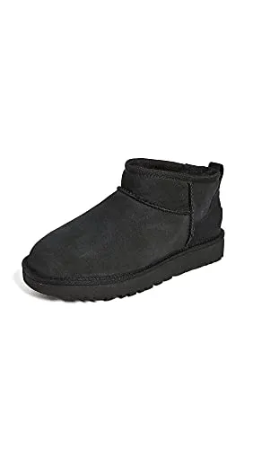 UGG Damen Classic Ultra Mini Winter Boots, Schwarz, 37 EU - Wanderschuhe aus hochwertigem Leder, ideal für kalte Wintertage mit hervorragender Wärmeisolierung und bequemem Tragekomfort.